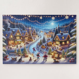 Weihnachtliches Winterdorf Nacht
