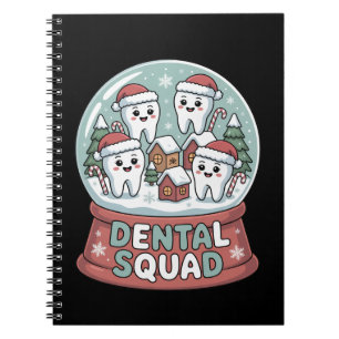Weihnachtliches Zahnarzt-Team Schneekugel Cute Hol Notizblock