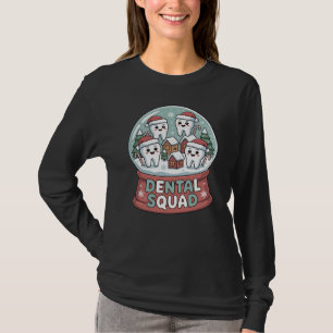Weihnachtliches Zahnarzt-Team Schneekugel Cute Wei T-Shirt