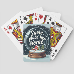 Weihnachtliches Zuhause-Zitat Spielkarten