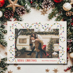Weihnachtlicht-Strand-Foto Feiertagskarte<br><div class="desc">Ein Strang aus roten,  grünen,  gelben und blauen Weihnachtsbäumen und Ihr Lieblings-Foto mit Ihren Namen und Gruß in schicken Schriften,  sind eine schöne Möglichkeit,  um Urlaub fröhlich. Wählen Sie Matte für schwerstes Papier und High Definition für beste Druckqualität. INSTANT HERUNTERLADEN und/oder DRUCKEN!</div>
