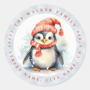 Weihnachtpenguin Round Stickers