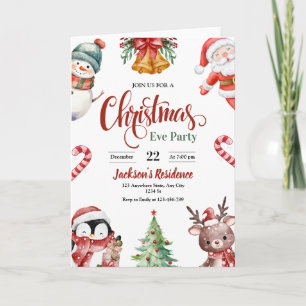 Weihnachts-Abendessen Einladung, Feiertag Party Einladung