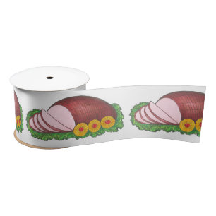 Weihnachts-Abendessen in Slices Ham Satinband