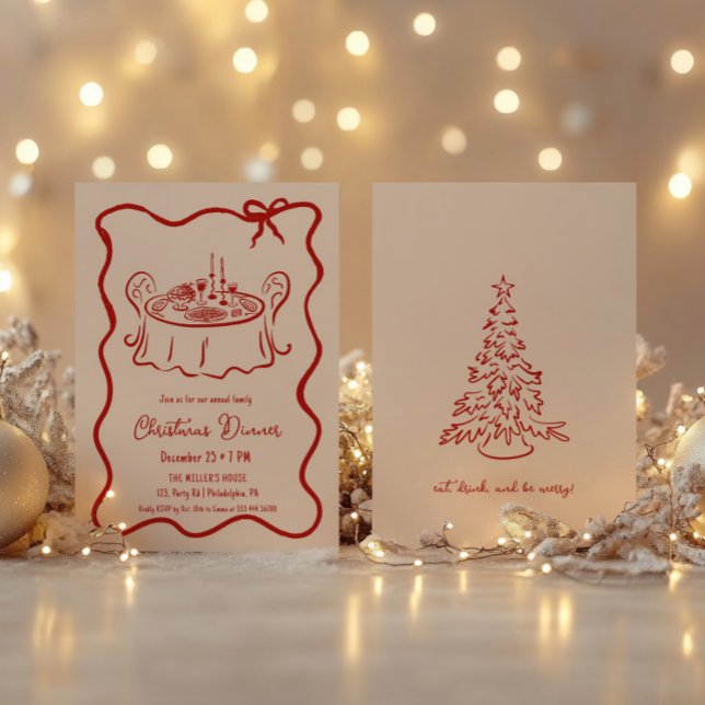 Weihnachts-Abendessen in zauberhafter Einladung (Von Creator hochgeladen)