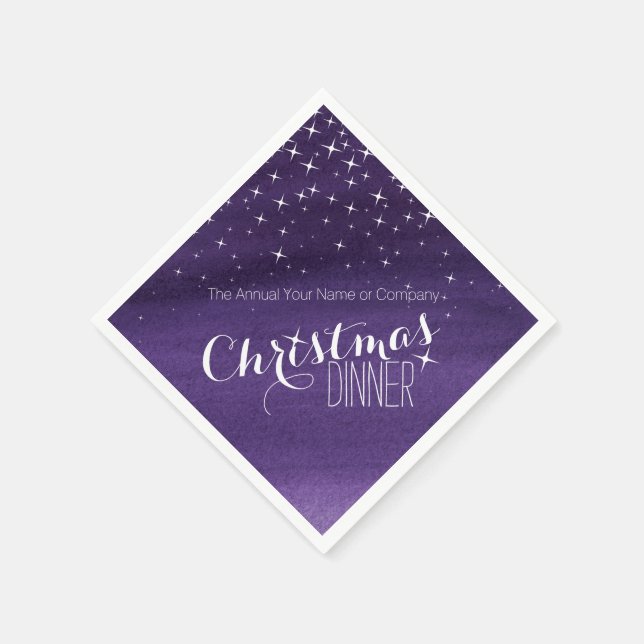 Weihnachts Abendessen Sternennacht gebrauchte Serv Serviette (Ecke)