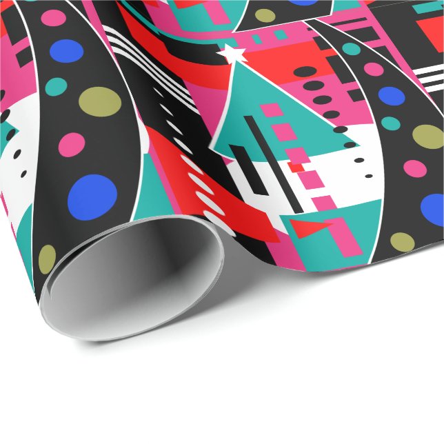 Weihnachts-Abstrakt Retro Geschenkpapier (Rolleneckpunkt)