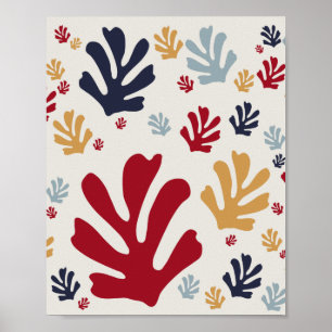 Weihnachts-Abstrakte Blätter Midcentury Modern Poster