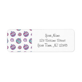 Weihnachts-Adressaufkleber mit Ornamenten