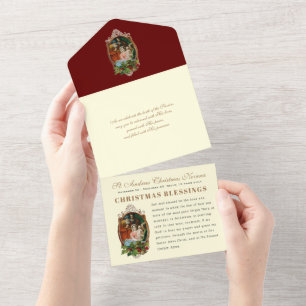 Weihnachts-Adventsgebet Vintage religiöse Novene   All In One Einladung