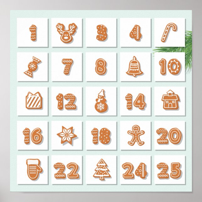 Weihnachts-Adventskalender Poster (Vorne)