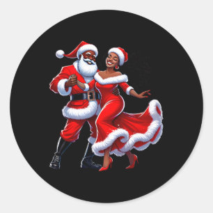 Weihnachts-Afrikanerin Santa Claus tanzt Afrikaner Runder Aufkleber