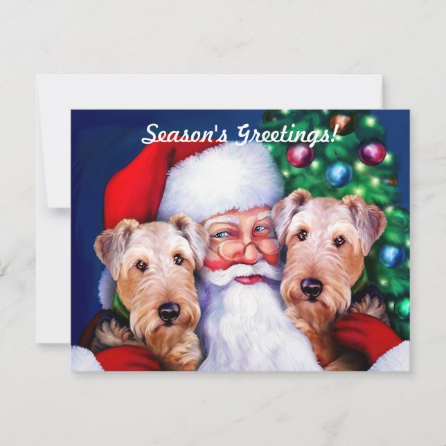 Weihnachts-Airedale-Terrier Einladung (Vorderseite)