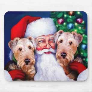 Weihnachts-Airedale-Terrier Mousepad