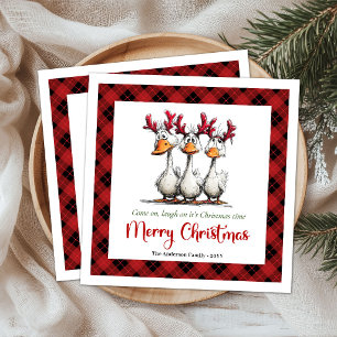 Weihnachts alberne Gänse Humor launige Papiertüche Serviette