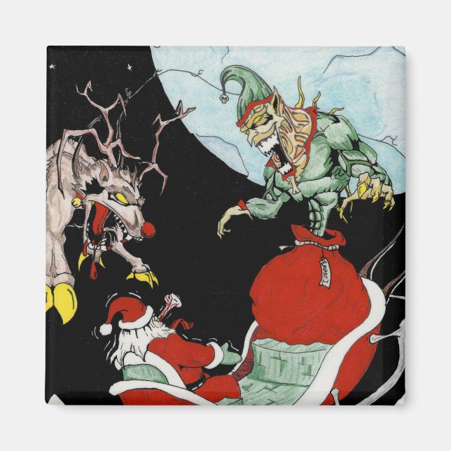 Weihnachts-Albtraum 2 Zoll Square Magnet (Vorne)