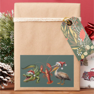 Weihnachts-Alligator-Pelikan-Crawfish-Gans-Tier Rechteckiger Aufkleber