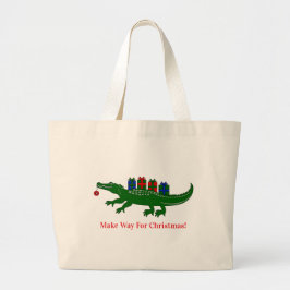 Weihnachts-Alligator-Tragetasche Jumbo Stoffbeutel