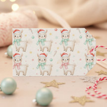 Weihnachts-Alpaka-Geschenkanhänger  Süße Feiertags