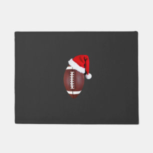 Weihnachts-American-Football-Ball-Santa-Hut (1) Fußmatte