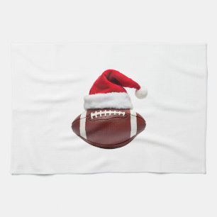 Weihnachts-American-Football-Ball-Santa-Hut (1) Geschirrtuch