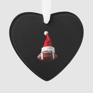 Weihnachts-American-Football-Ball-Santa-Hut (1) Ornament