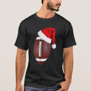 Weihnachts-American-Football-Ball-Santa-Hut (1) T-Shirt