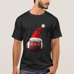 Weihnachts-American-Football-Ball Santa-Hut (3) T-Shirt