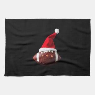Weihnachts-American-Football-Ball-Weihnachtsmannmü Geschirrtuch