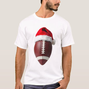 Weihnachts-American-Football-Ball-Weihnachtsmannmü T-Shirt