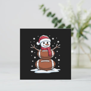 Weihnachts American Football Snowman Xmas Sport Feiertagskarte