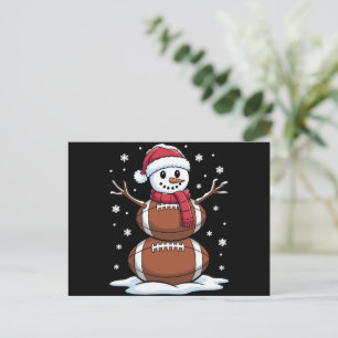 Weihnachts American Football Snowman Xmas Sport Feiertagspostkarte