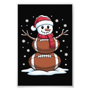 Weihnachts American Football Snowman Xmas Sport Fotodruck