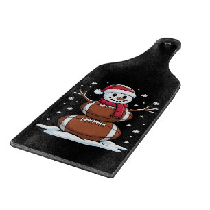 Weihnachts American Football Snowman Xmas Sport Schneidebrett
