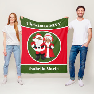 Weihnachts-Amerikanerin Santa Mrs. Claus Fleecedecke
