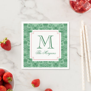 Weihnachts Ananas-Ornamente Monogramm Serviette