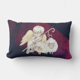 Weihnachts-Angel-Hirte mit Lämmern Lendenkissen