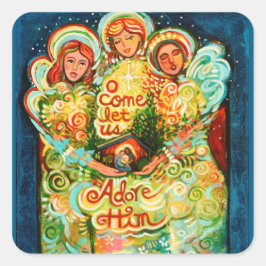 Weihnachts-Angel-Holiday-Stickers Quadratischer Aufkleber