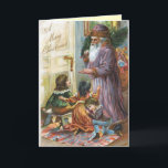 Weihnachts-Angel-Karte Feiertagskarte<br><div class="desc">Vintage Christmas Angel card! Victorian Santa Christmas Cards. Christmas Greetings for the people you love. Easy to customize! Christmas Cards. Money Holders.</div>