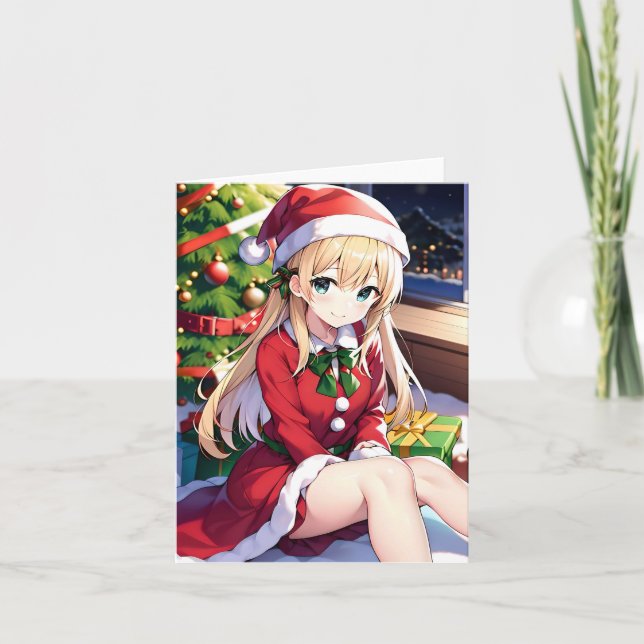 Weihnachts-Anime P - AI Karte (Vorderseite)