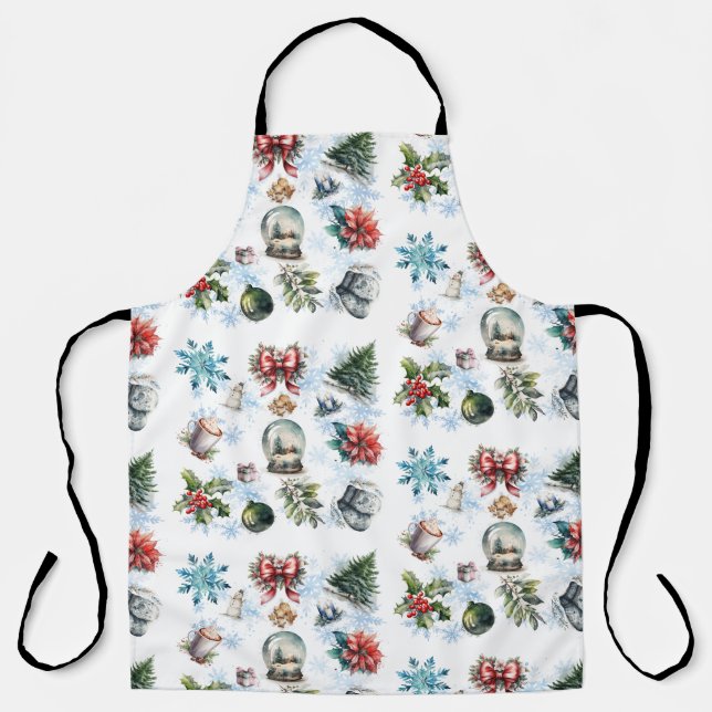 Weihnachts-Aquarell-Schürze Schürze (Vorderseite)