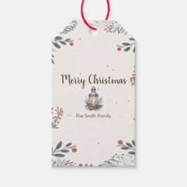 Weihnachts-Aquarellgrüße Geschenkanhänger