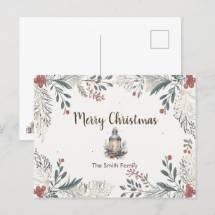 Weihnachts-Aquarellgrüße Postkarte
