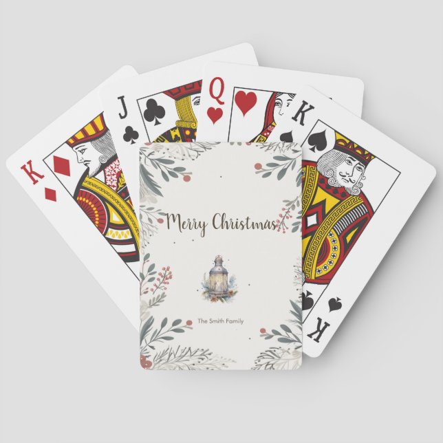 Weihnachts-Aquarellgrüße Spielkarten (Rückseite)