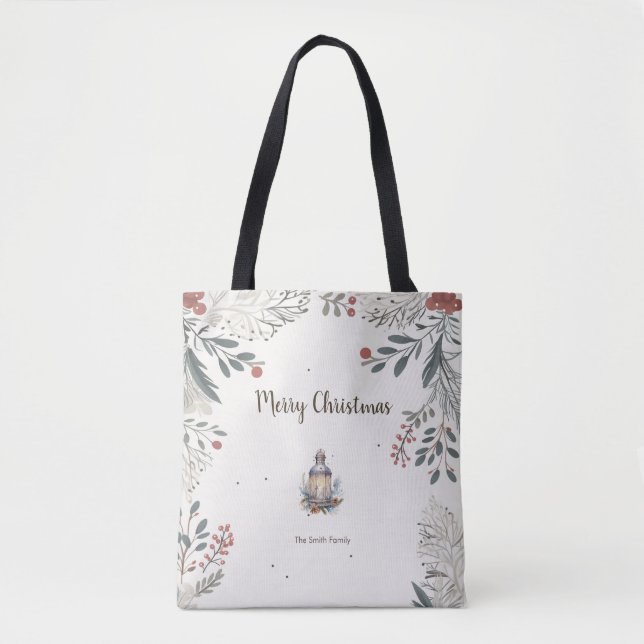 Weihnachts-Aquarellgrüße Tasche (Vorderseite)
