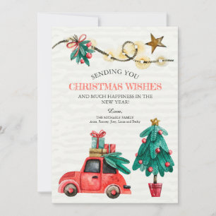 Weihnachts-Aquarellkarte Feiertagskarte