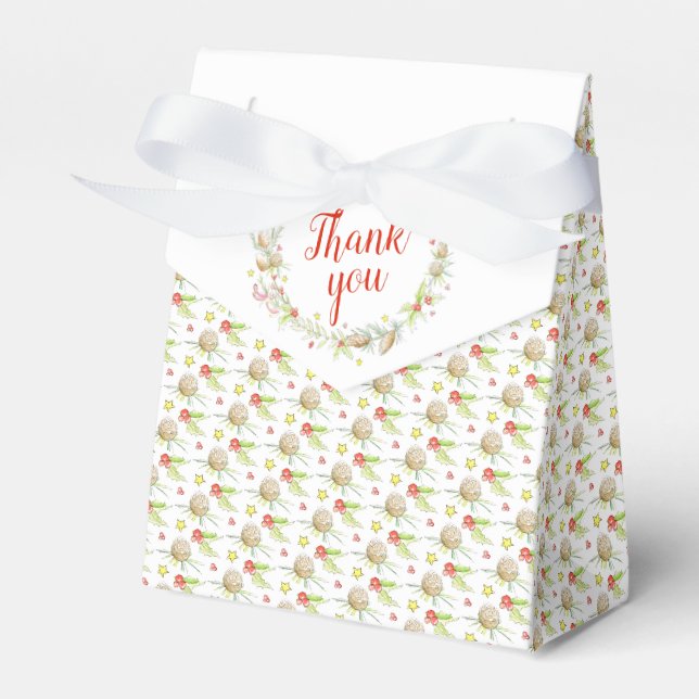 Weihnachts Aquarellkunst danke Geschenkboxen Geschenkschachtel (Vorderseite)