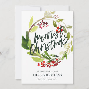 Weihnachts Aquarellmalfolienkarte Feiertagskarte
