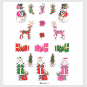 Weihnachts-Aufkleber Claus Xmas Decals Red Fun Aufkleber