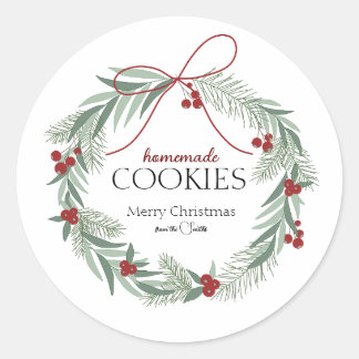 Weihnachts-Aufkleber "hausgemachte Cookies" Runder Aufkleber